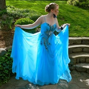 “Blush Prom by Alexia” Prom Dress in Peacock Blue
